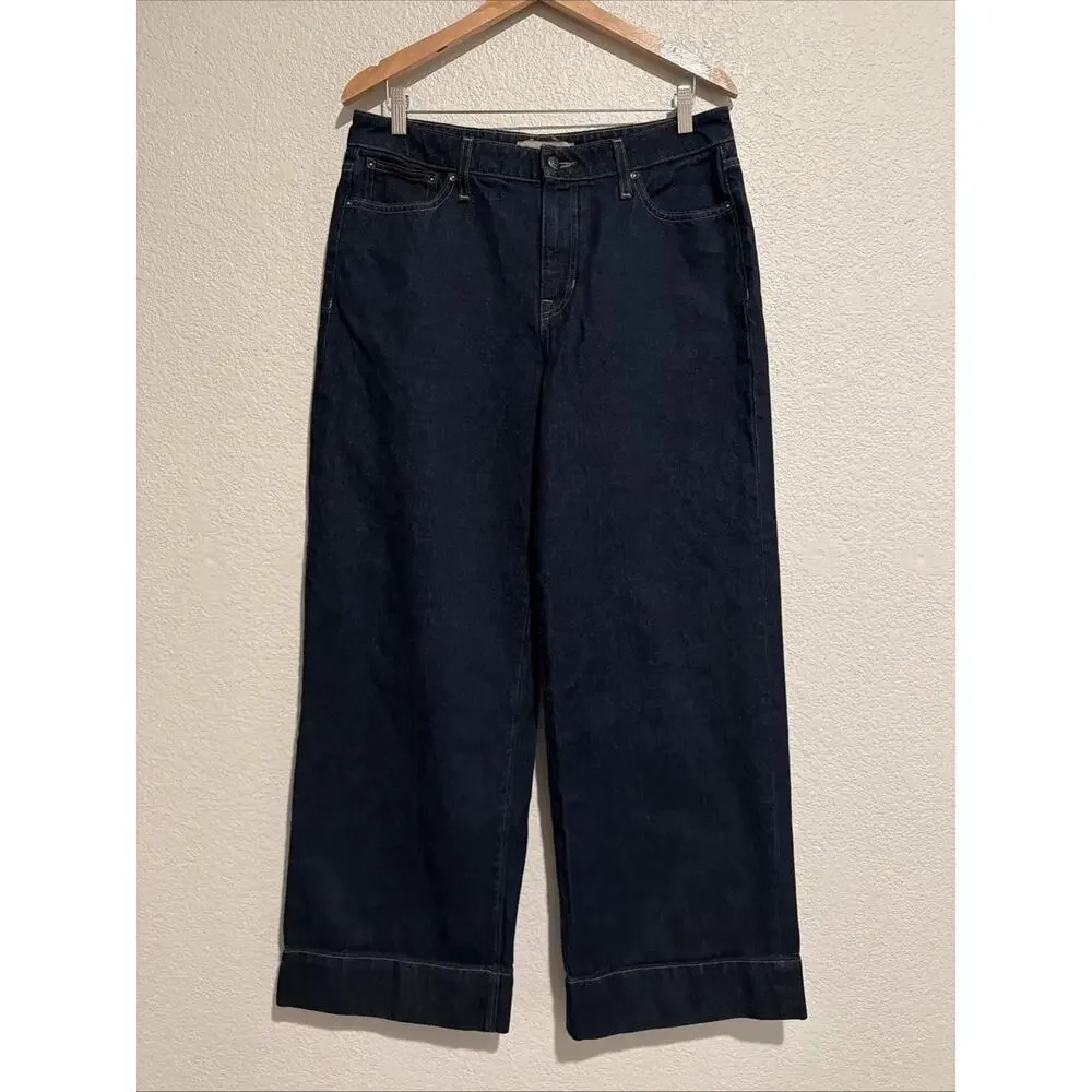 NEW Point Sur J Crew Puddle Jeans Relaxed Trouser Luxury Wide Leg Money Cotton